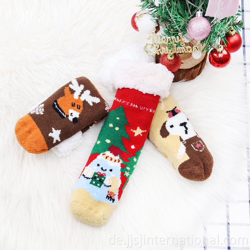 cartoon lambskin christmas socks